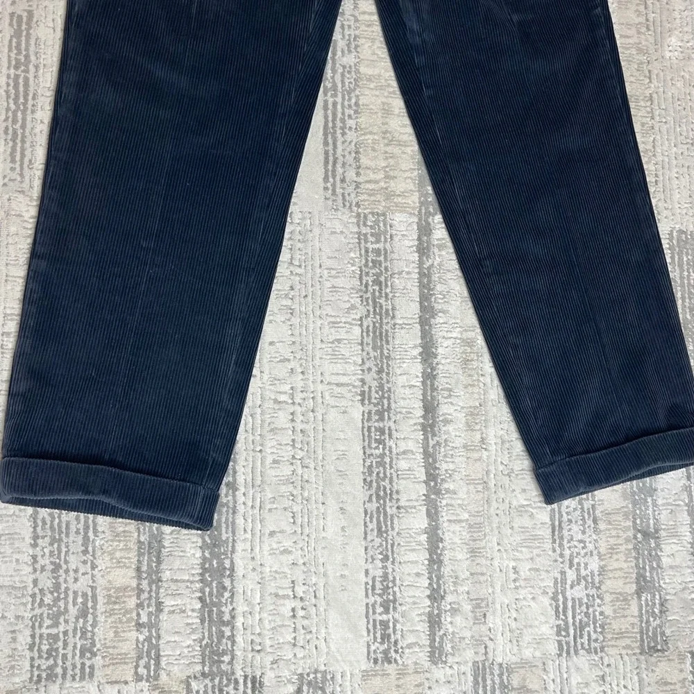 Brooks Brothers Elliot Navy Pleated Corduroy Trousers Mens 34x30 Woven in France